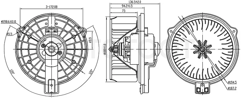 Мотор отопителя салона (Левый руль) Lexus RX 97-03 / GS 97-04 - Артикул ST8710330390 - Производитель Sat - Фото, Отзывы, Цены
