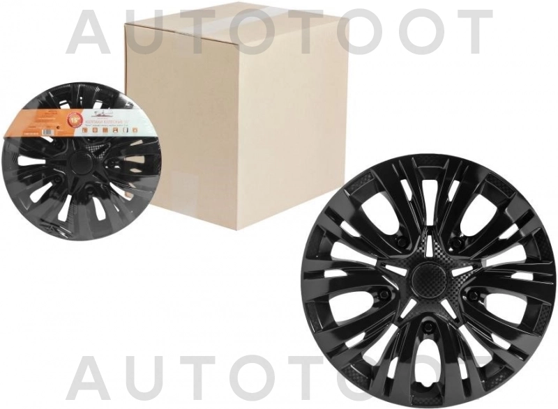 13" Колпаки колесные "Лион", черный глянец, карбон, компл. 2 шт. - Артикул AWCC1304 - Производитель Airline - Фото, Отзывы, Цены