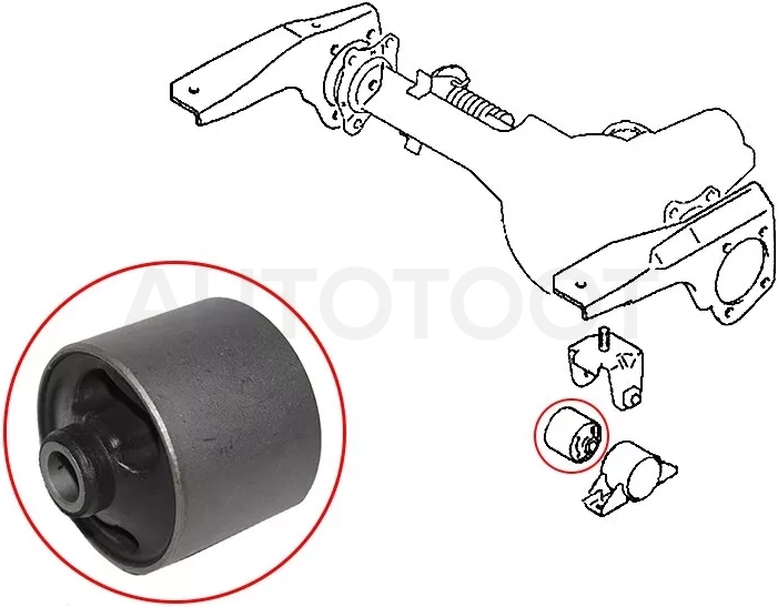 Сайлентблок опоры двигателя Mitsubishi Delica 89-99 / L200 96-06 - Артикул STMB430694 - Производитель Sat - Фото, Отзывы, Цены