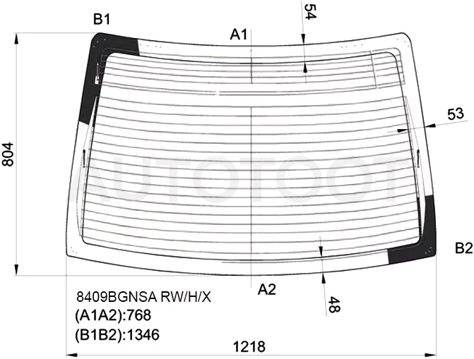Стекло заднее (Цвет зеленый/ Обогрев/ Антенна) Toyota Corolla (E180) 12-19