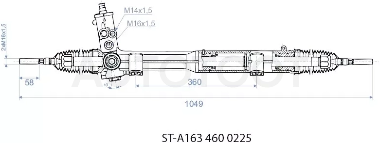 Рейка рулевая MERCEDES BENZ ML 02-05 W163 (M14х1,5.16х1,5)