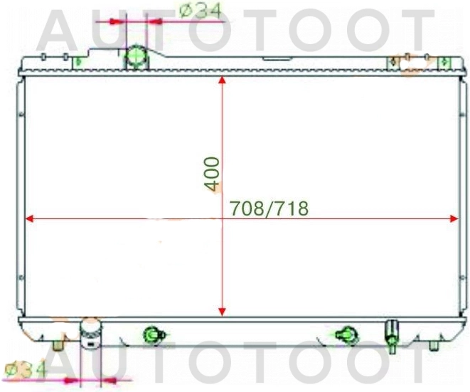 Радиатор охлаждения 2.5L (дизель) -TY0005D Sat для TOYOTA CRESTA, TOYOTA CHASER, TOYOTA MARK 2