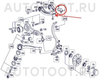 Опора шаровая передняя верхняя -JSB0096 Just Drive для MERCEDES E-CLASS