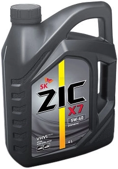 5W-40 SN 4л масло моторное ZIC X7 синтетика