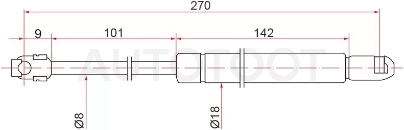 Амортизатор крышки багажника Toyota Mark II (X90) 92-96 - Артикул ST6453029055 - Производитель Sat - Фото, Отзывы, Цены