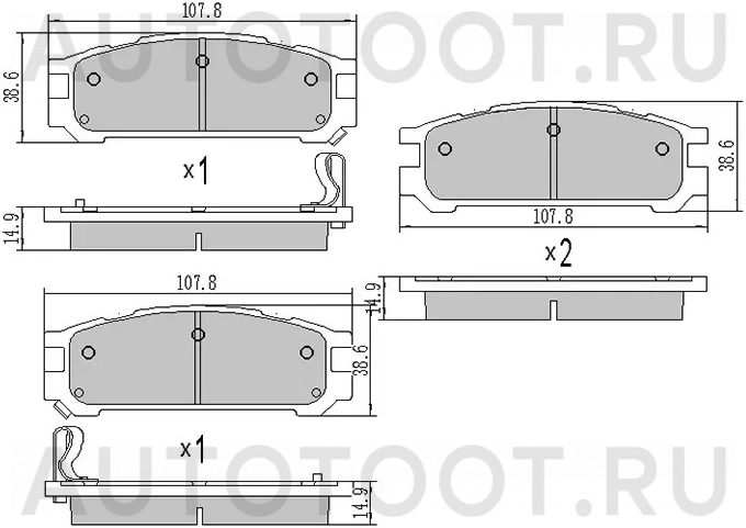 Колодки тормозные задние -ST26296AA060 Sat для SUBARU IMPREZA, SUBARU LEGACY