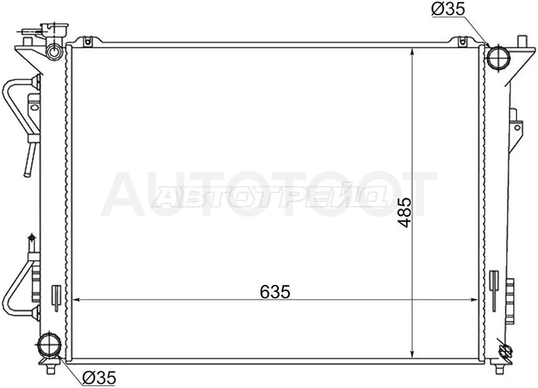 Радиатор Hyundai Sonata 04-14 / Kia Optima 10-16 / Hyundai Grandeur 11-16 / i40 11-17 / Kia Magentis 06-10