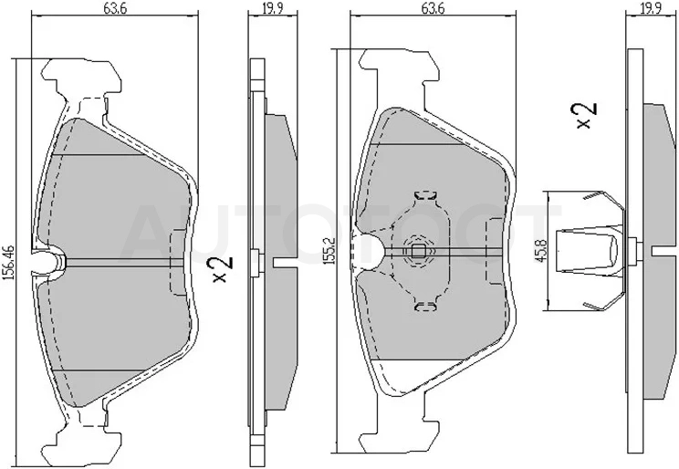 Колодки тормозные (Спереди) BMW 3-Series 90-01 / 5-Series 88-04 / 7-Series 86-94 / X3 03-10