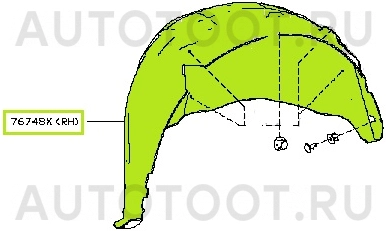 Подкрылок задний правый -STDT66064L1 Sat для NISSAN QASHQAI
