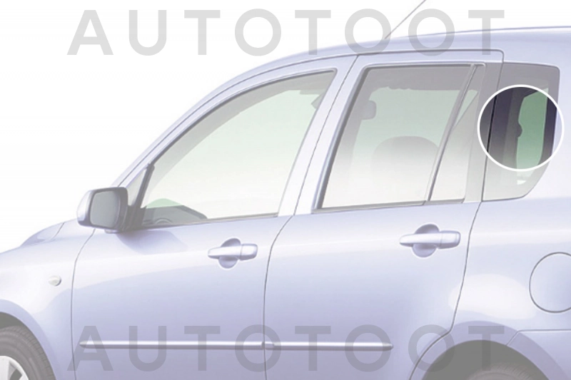 Стекло багажника боковое заднее левое -  для MAZDA 2 (DEMIO)