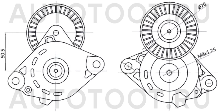 Натяжитель приводного ремня MMC OUTLANDER 3,0 06 - Артикул ST1345A031 - Производитель Sat - Фото, Отзывы, Цены