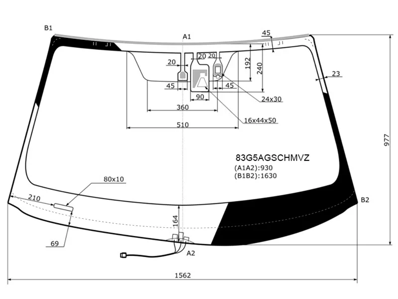 Стекло лобовое (Обогрев щеток/ Камера/ Датчик дождя/ Молдинг) Toyota Highlander 13-17 - Артикул 83G5AGSCHMVZ - Производитель AGC - Фото, Отзывы, Цены 