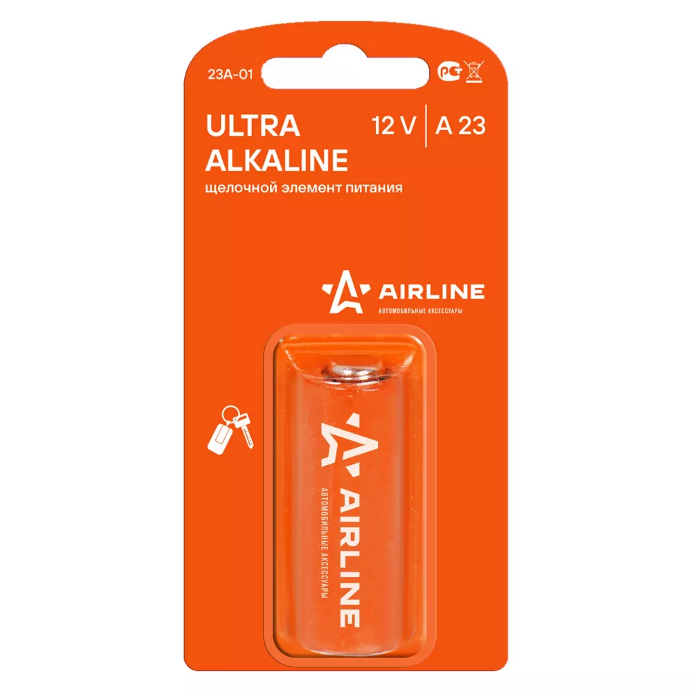 Батарейка A23 12V для брелоков сигнализаций щелочная 1 шт. - Артикул 23A01 - Производитель Airline - Фото, Отзывы, Цены 