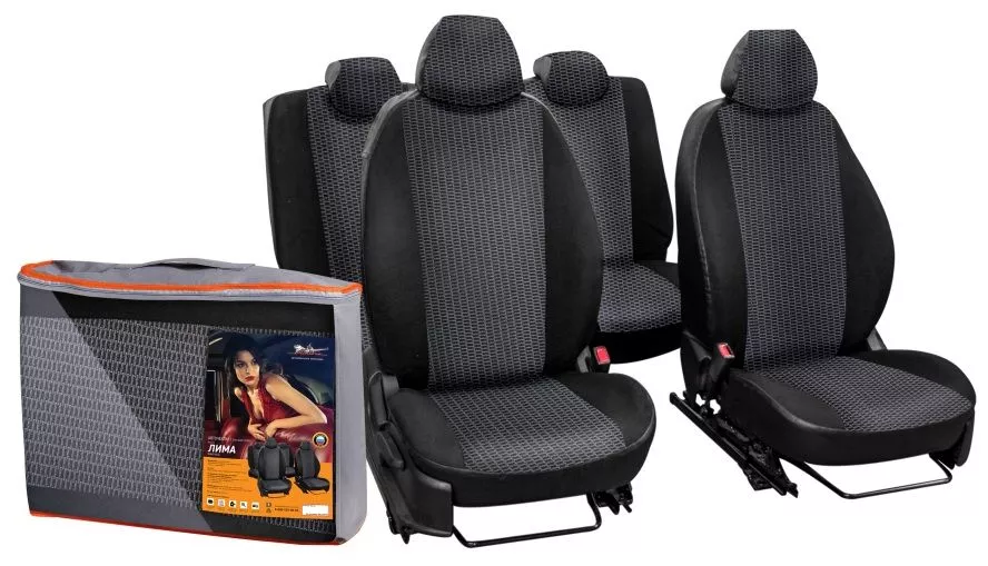 Чехлы для Daewoo Nexia (08-) Лима, 10 пред., жаккард-кожзам, черн. - Артикул ACCSL05 - Производитель Airline - Фото, Отзывы, Цены 