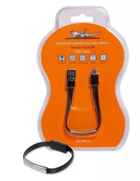Зарядный универсальный кабель-браслет microUSB - Артикул ACHBRM21 - Производитель Airline - Фото, Отзывы, Цены 
