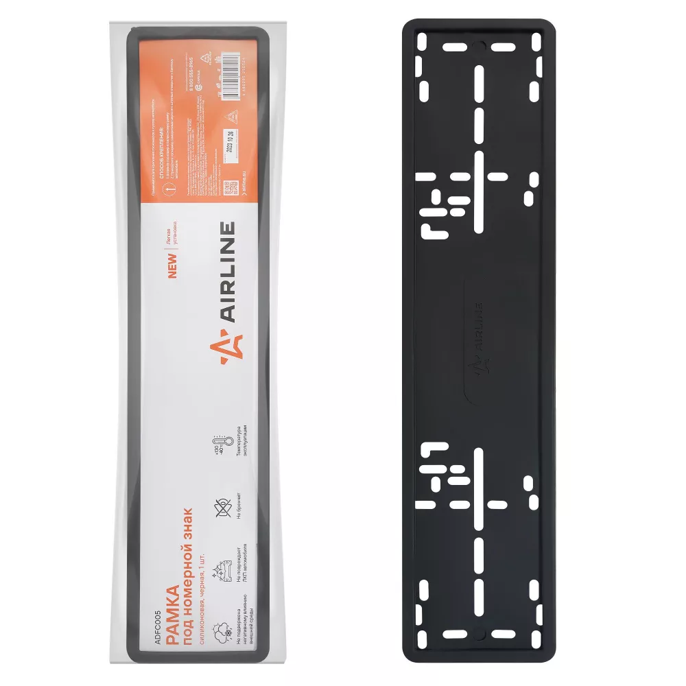 Рамка под номерной знак, силиконовая, 1 шт., черная - Артикул ADFC005 - Производитель Airline - Фото, Отзывы, Цены 