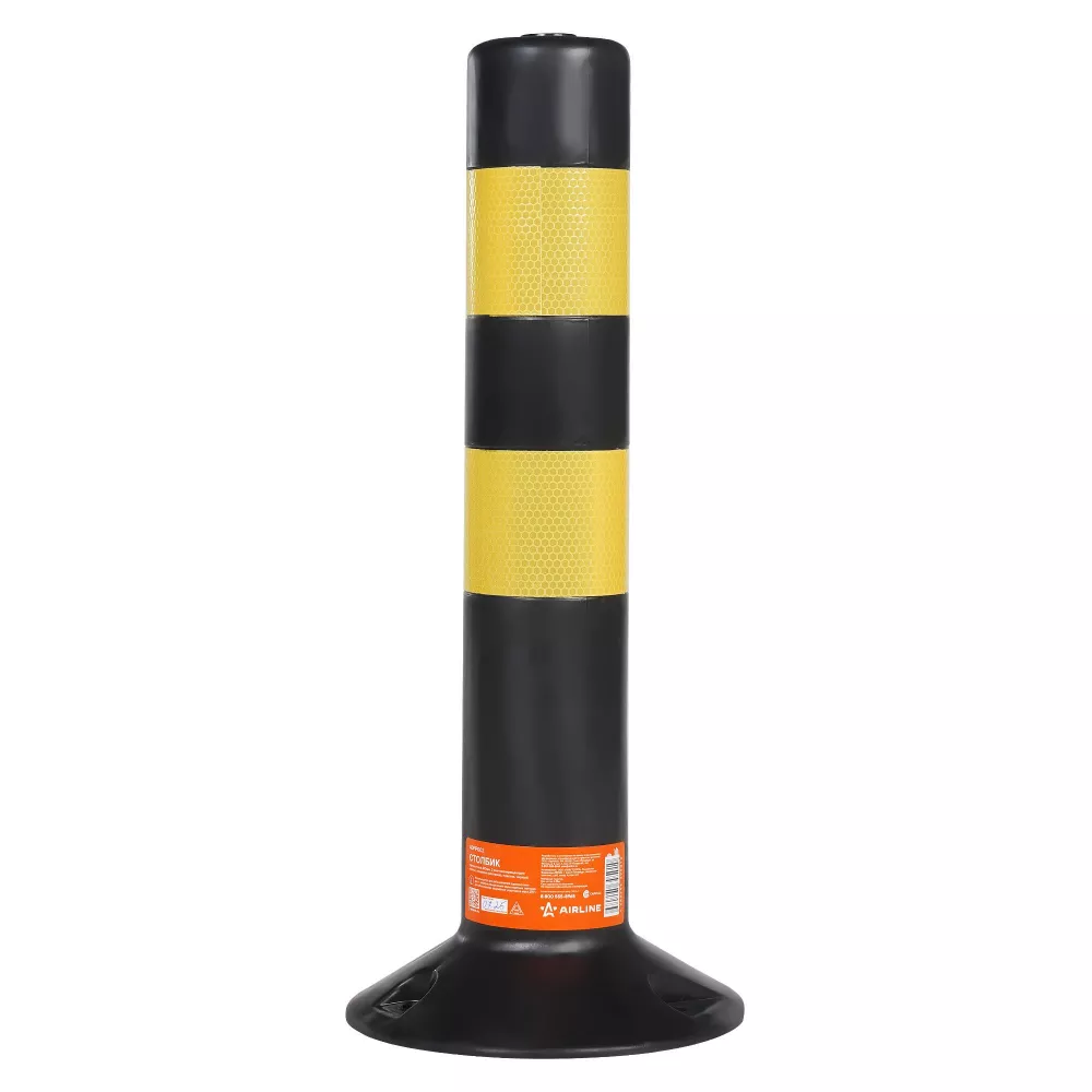 Столбик парковочный 480мм, 2 световозвр.полосы, анкерн.креп., пластик, черный - Артикул ADPP002 - Производитель Airline - Фото, Отзывы, Цены 