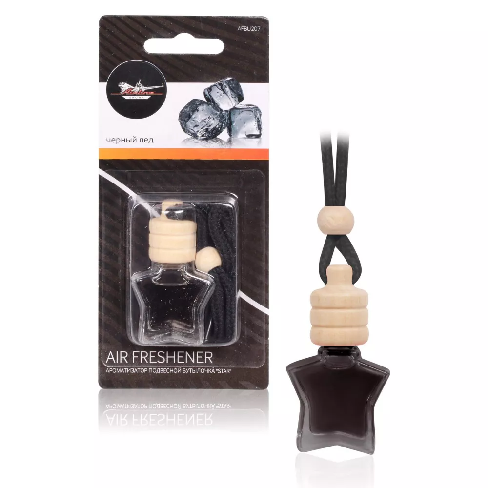 Ароматизатор подвесной бутылочка "Star" Черный лед - Артикул AFBU207 - Производитель Airline - Фото, Отзывы, Цены 