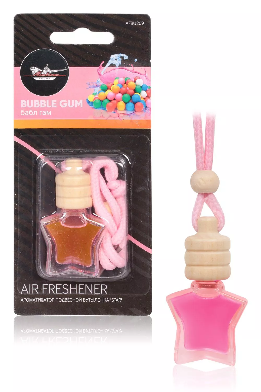 Ароматизатор подвесной бутылочка "Star" Бабл гам - Артикул AFBU209 - Производитель Airline - Фото, Отзывы, Цены 