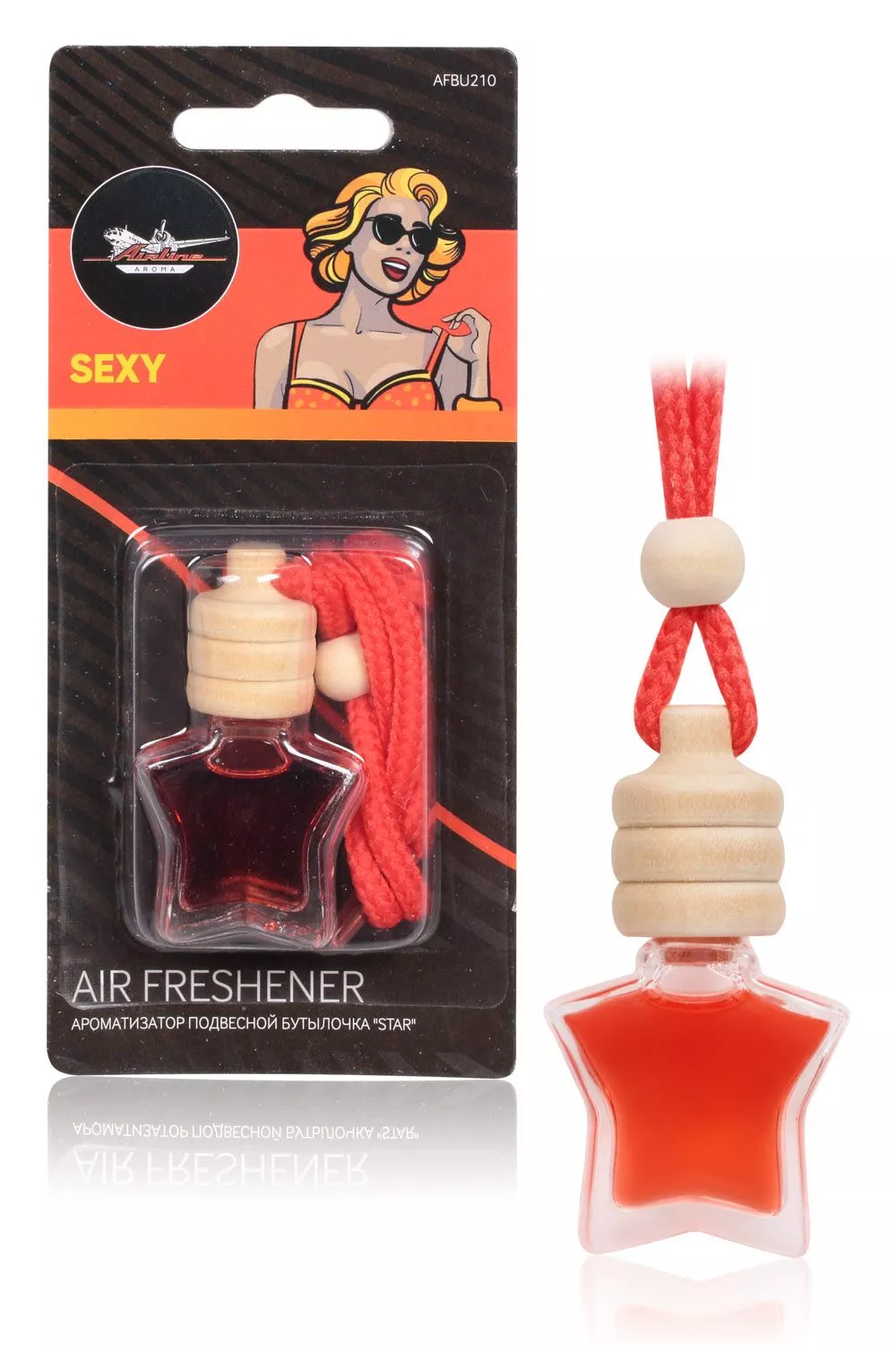 Ароматизатор подвесной бутылочка "Star" Sexy - Артикул AFBU210 - Производитель Airline - Фото, Отзывы, Цены 