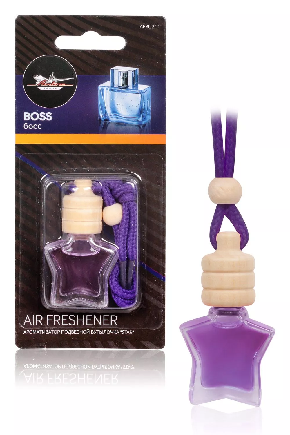 Ароматизатор подвесной бутылочка "Star" BOSS - Артикул AFBU211 - Производитель Airline - Фото, Отзывы, Цены 