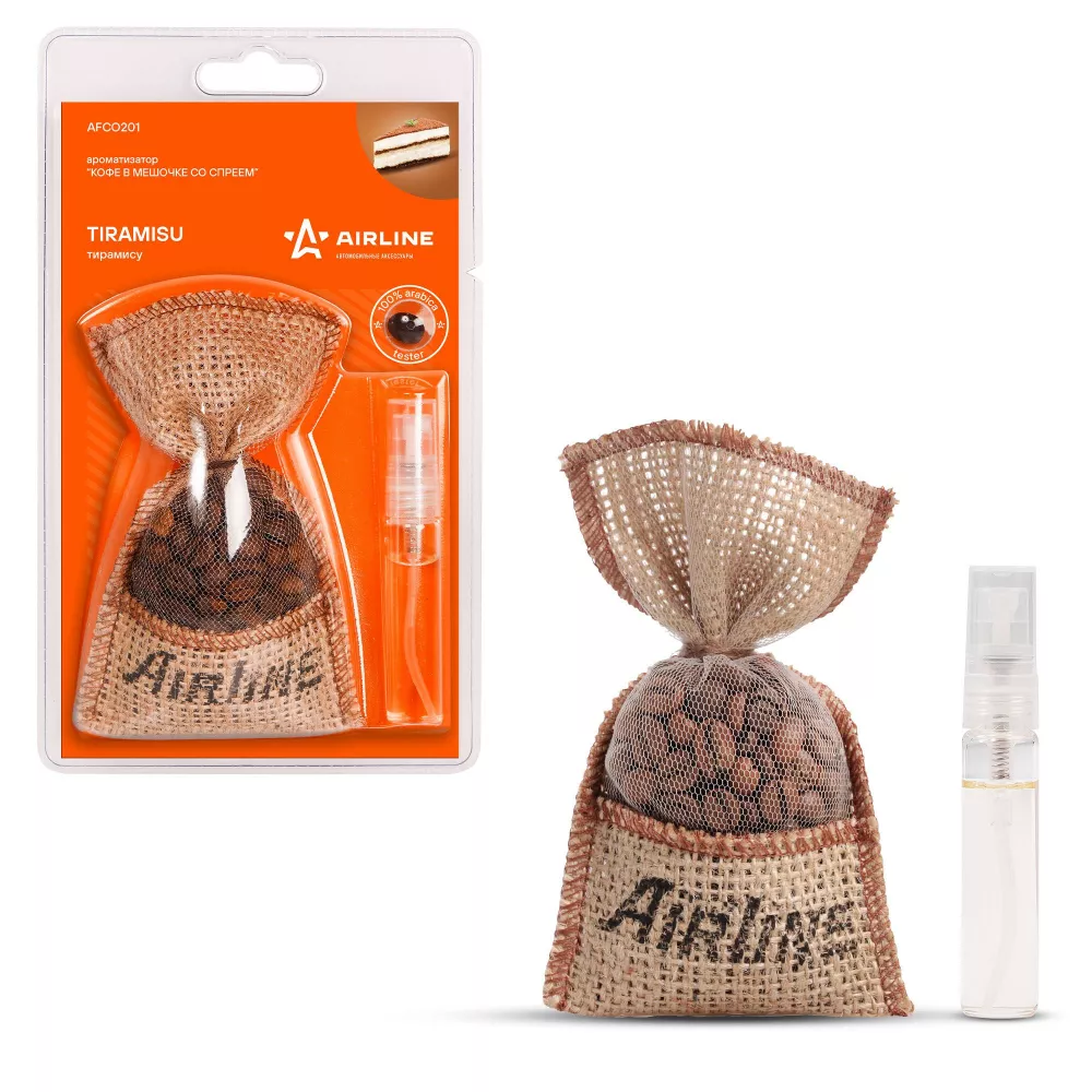Ароматизатор "Кофе в мешочке со спреем" Тирамису - Артикул AFCO201 - Производитель Airline - Фото, Отзывы, Цены 