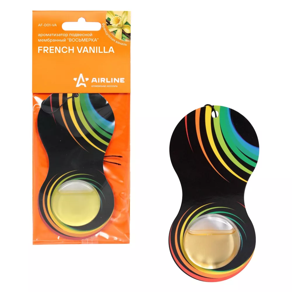 Ароматизатор подвесной мембранный "Восьмерка" Французская ваниль - Артикул AFD01VA - Производитель Airline - Фото, Отзывы, Цены 
