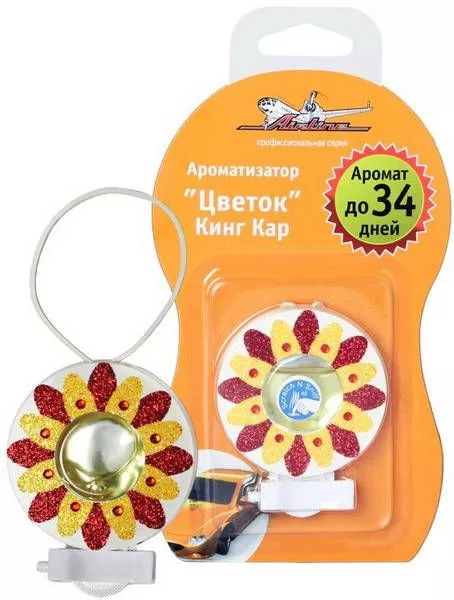 Ароматизатор на дефлектор гелевый "Цветок" кинг кар - Артикул AFD02KC - Производитель Airline - Фото, Отзывы, Цены 