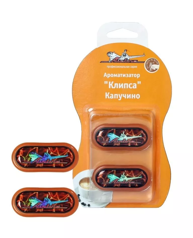 Ароматизатор на дефлектор "Клипса" капучино - Артикул AFF02CA - Производитель Airline - Фото, Отзывы, Цены 