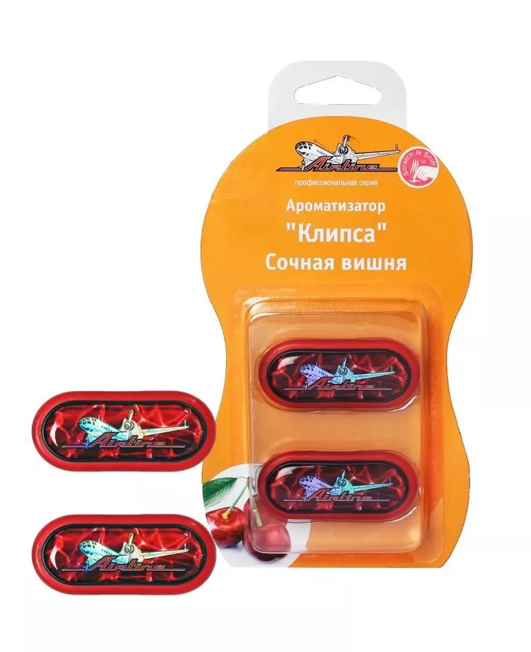 Ароматизатор на дефлектор "Клипса" сочная вишня - Артикул AFF02SC - Производитель Airline - Фото, Отзывы, Цены 