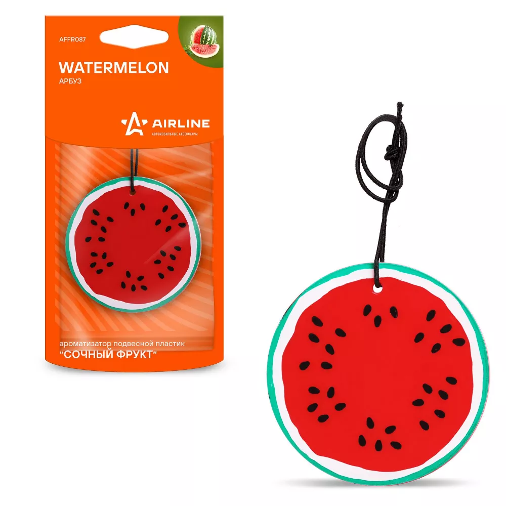 Ароматизатор подвесной пластик "Сочный фрукт" Арбуз - Артикул AFFR087 - Производитель Airline - Фото, Отзывы, Цены 