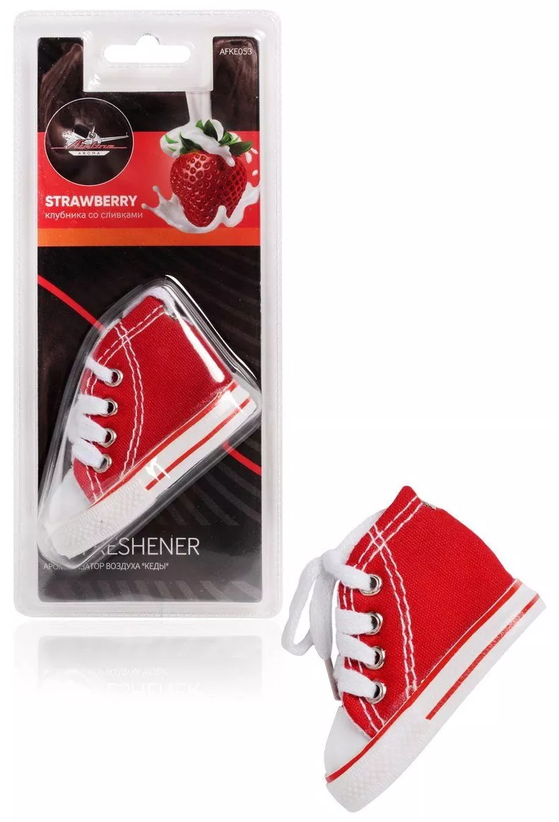 Ароматизатор подвесной "Кеды" клубника со сливками - Артикул AFKE053 - Производитель Airline - Фото, Отзывы, Цены 