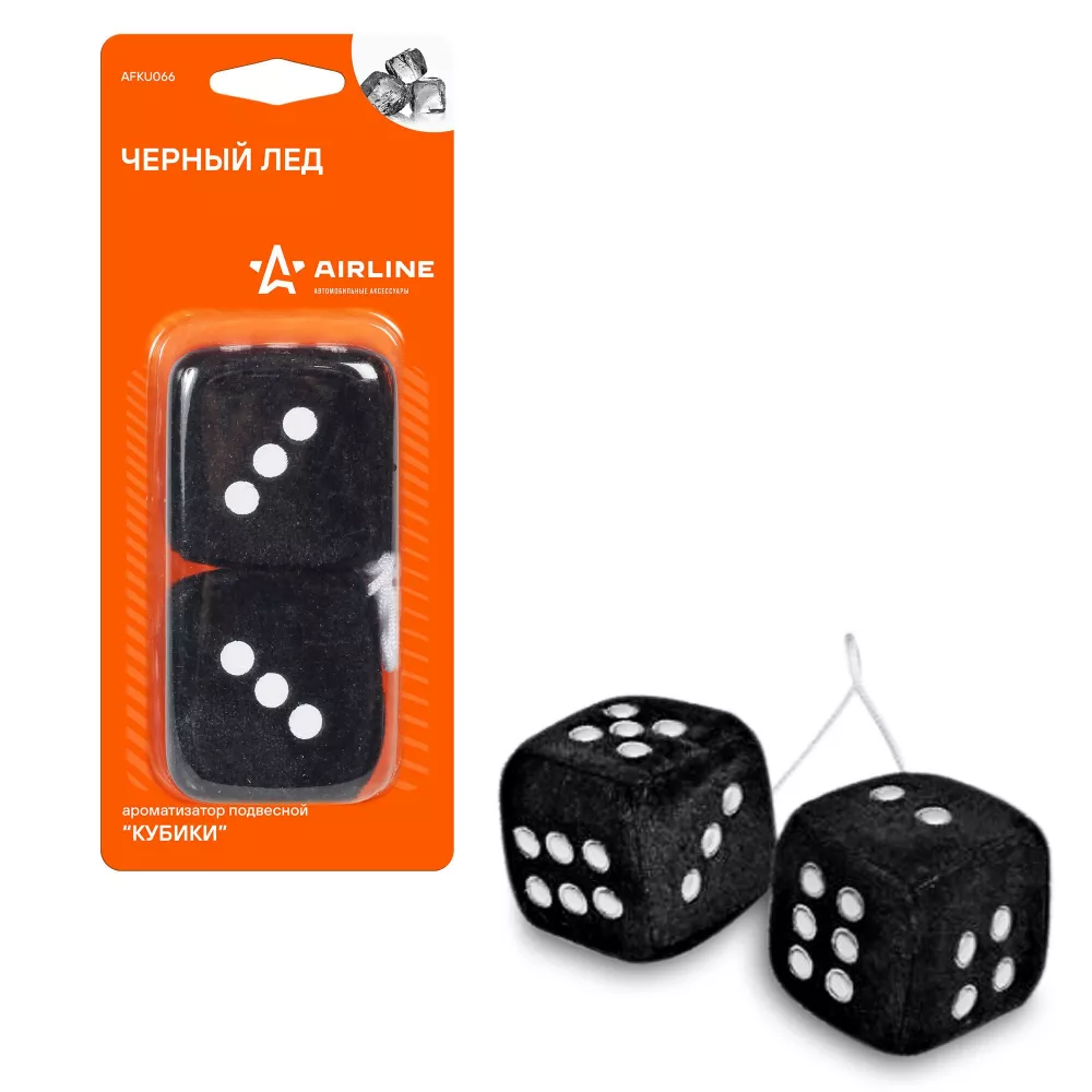 Ароматизатор подвесной "Кубики" Черный лед - Артикул AFKU066 - Производитель Airline - Фото, Отзывы, Цены 
