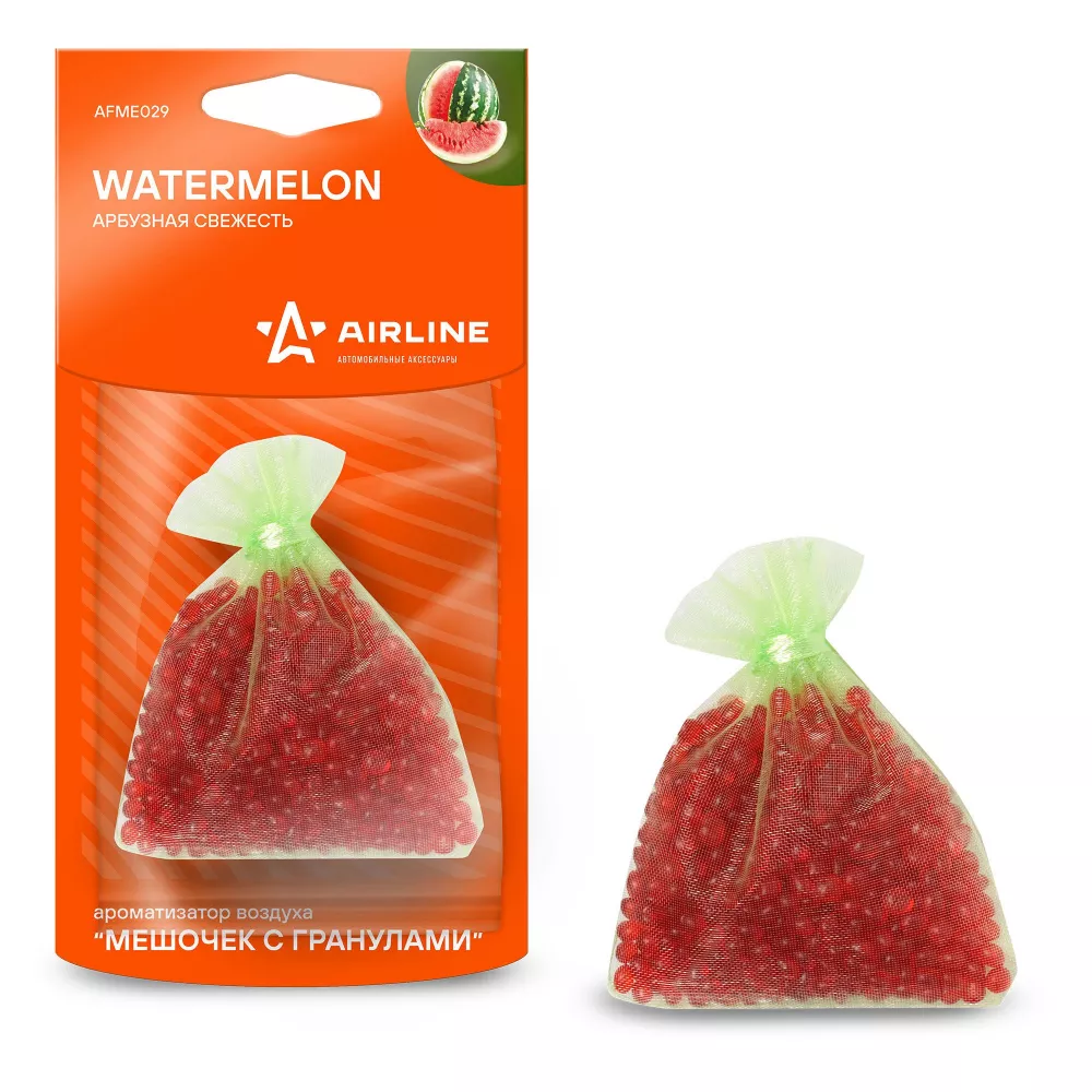 Ароматизатор подвесной "Мешочек с гранулами" Арбузная свежесть - Артикул AFME029 - Производитель Airline - Фото, Отзывы, Цены 