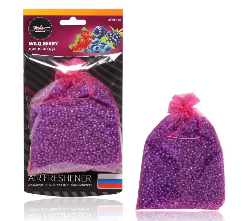 Ароматизатор "Мешочек XXL с гранулами" 80гр дикая ягода - Артикул AFME148 - Производитель Airline - Фото, Отзывы, Цены 