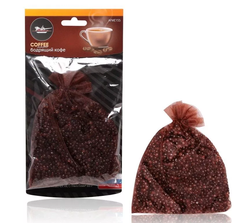 Ароматизатор "Мешочек XXL с гранулами" 80гр бодрящий кофе - Артикул AFME155 - Производитель Airline - Фото, Отзывы, Цены 