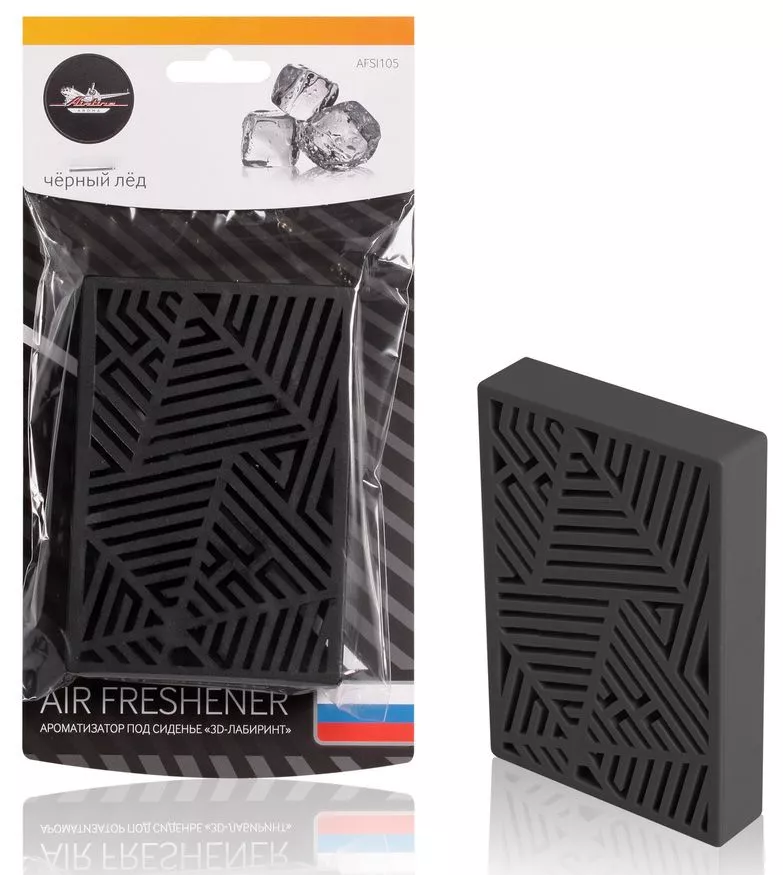 Ароматизатор под сиденье пластик "3D-лабиринт" черный лед - Артикул AFSI105 - Производитель Airline - Фото, Отзывы, Цены 