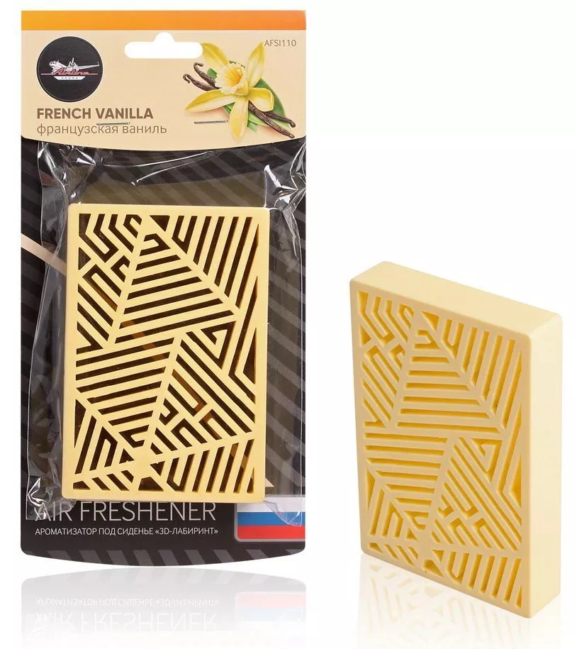 Ароматизатор под сиденье пластик "3D-лабиринт" французская ваниль - Артикул AFSI110 - Производитель Airline - Фото, Отзывы, Цены 