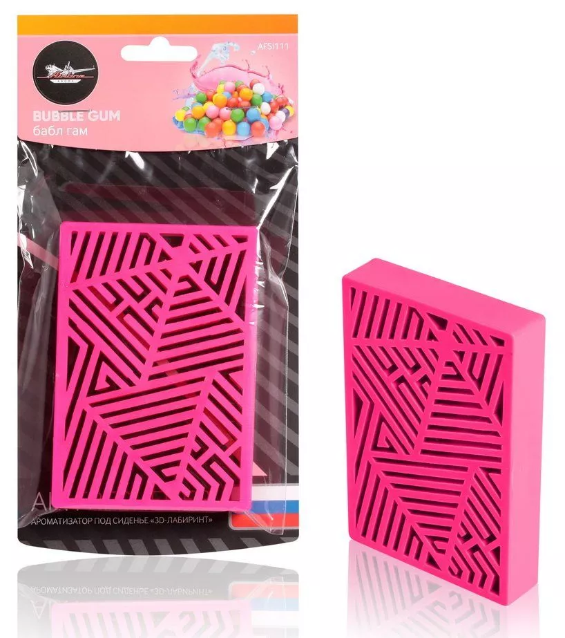Ароматизатор под сиденье пластик "3D-лабиринт" бабл гам - Артикул AFSI111 - Производитель Airline - Фото, Отзывы, Цены 