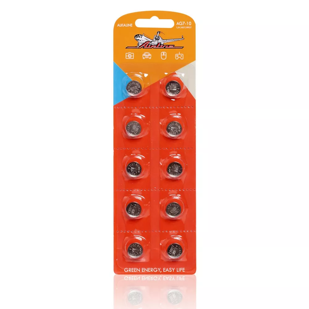 Батарейка AG7/LR926 щелочная 10 шт. - Артикул AG710 - Производитель Airline - Фото, Отзывы, Цены 