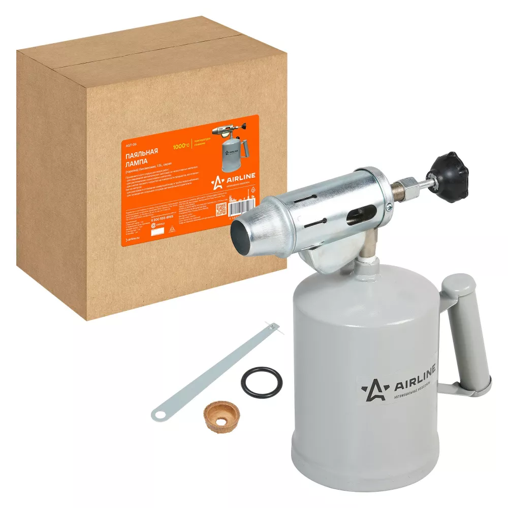 Лампа паяльная (горелка) бензиновая, 1,5L, серая - Артикул AGT06 - Производитель Airline - Фото, Отзывы, Цены 