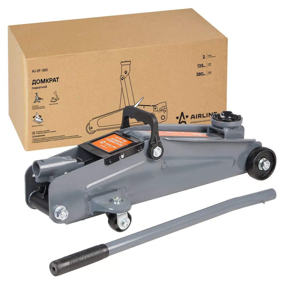 Домкрат подкатной 2т 135-380мм - Артикул AJ2F380 - Производитель Airline - Фото, Отзывы, Цены 