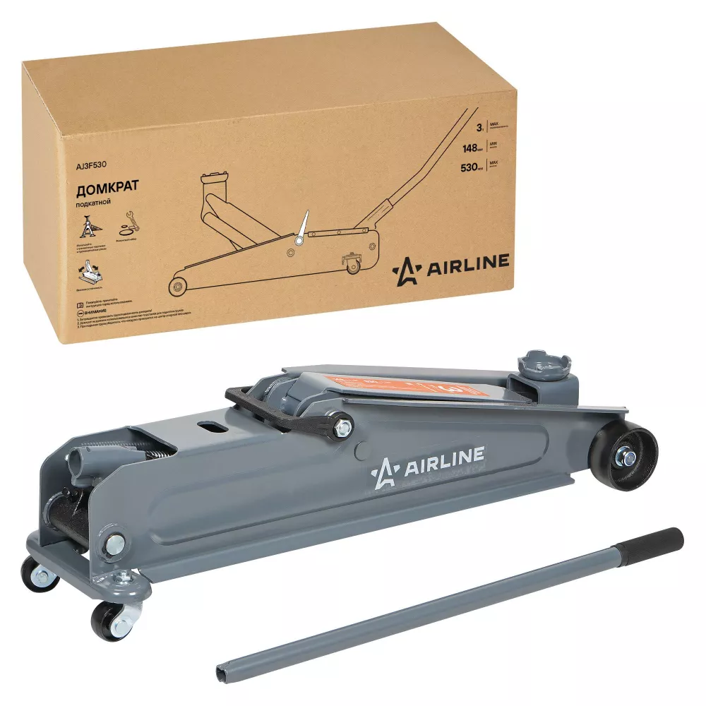 Домкрат подкатной 3т 148-530мм - Артикул AJ3F530 - Производитель Airline - Фото, Отзывы, Цены 