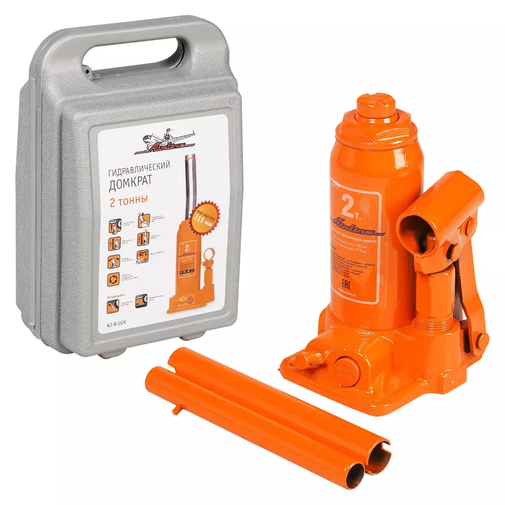 Домкрат бутылочный 2т 160-300мм, кейс - Артикул AJB02K - Производитель Airline - Фото, Отзывы, Цены 