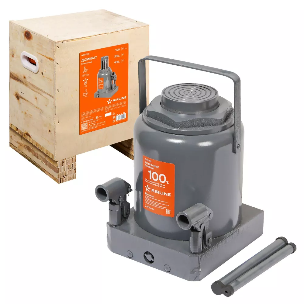 Домкрат бутылочный 100т 330-530мм - Артикул AJB100S - Производитель Airline - Фото, Отзывы, Цены 