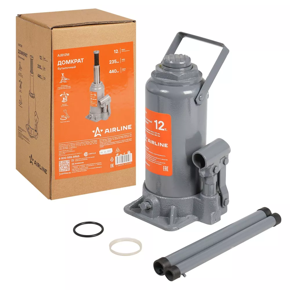 Домкрат бутылочный 12т 235-440мм - Артикул AJB12M - Производитель Airline - Фото, Отзывы, Цены 
