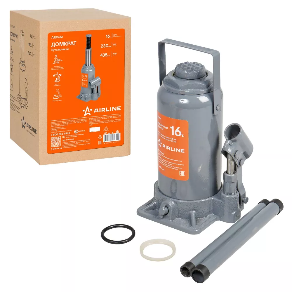 Домкрат бутылочный 16т 230-435мм - Артикул AJB16M - Производитель Airline - Фото, Отзывы, Цены 