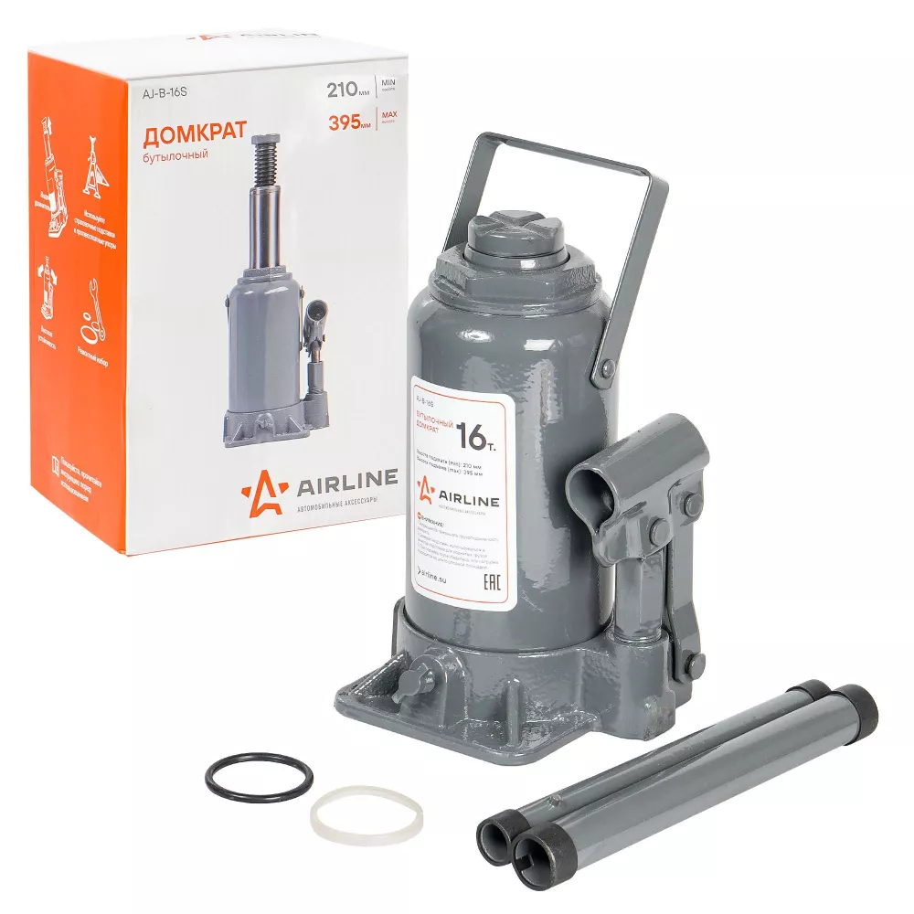 Домкрат бутылочный 16т 210-395мм - Артикул AJB16S - Производитель Airline - Фото, Отзывы, Цены 