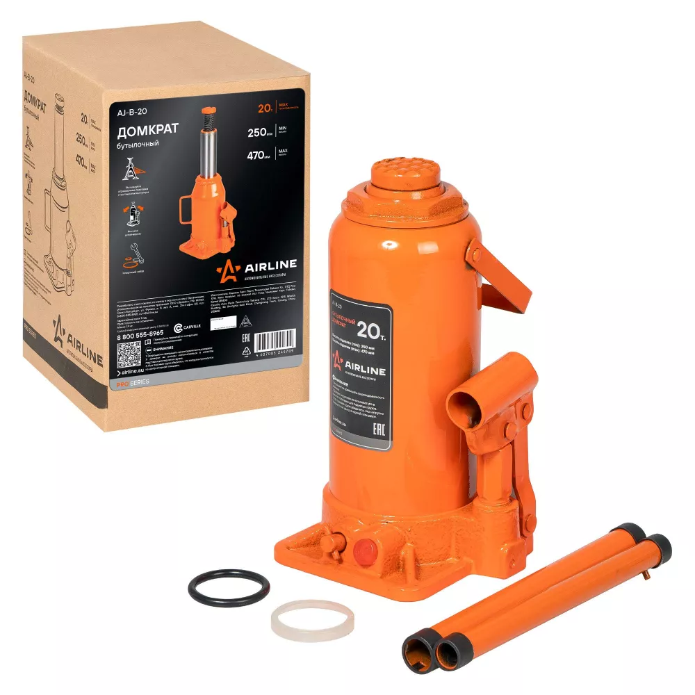Домкрат бутылочный 20т 250-470мм PRO - Артикул AJB20 - Производитель Airline - Фото, Отзывы, Цены 