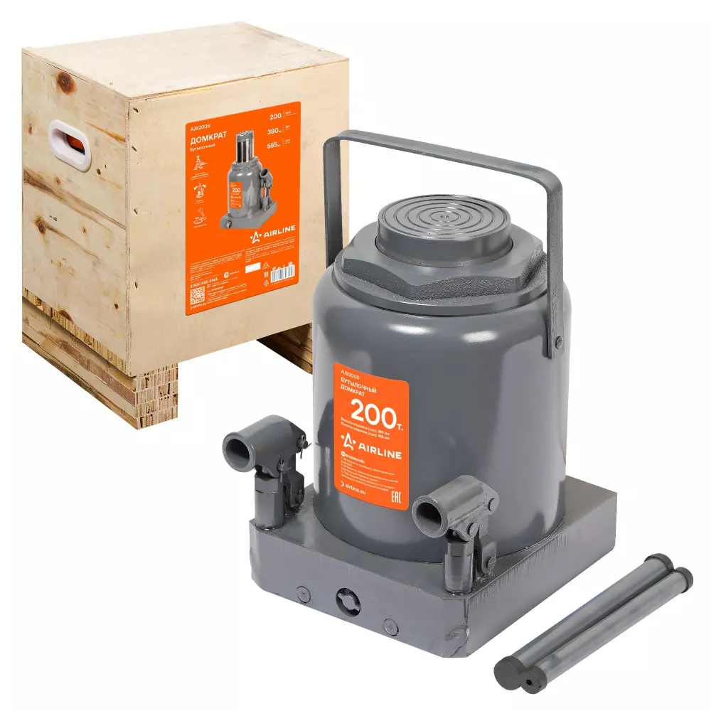 Домкрат бутылочный 200т 340-500мм - Артикул AJB200S - Производитель Airline - Фото, Отзывы, Цены 